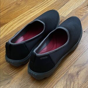 CROCS Women’s Black and Gray Slip-On Loafers